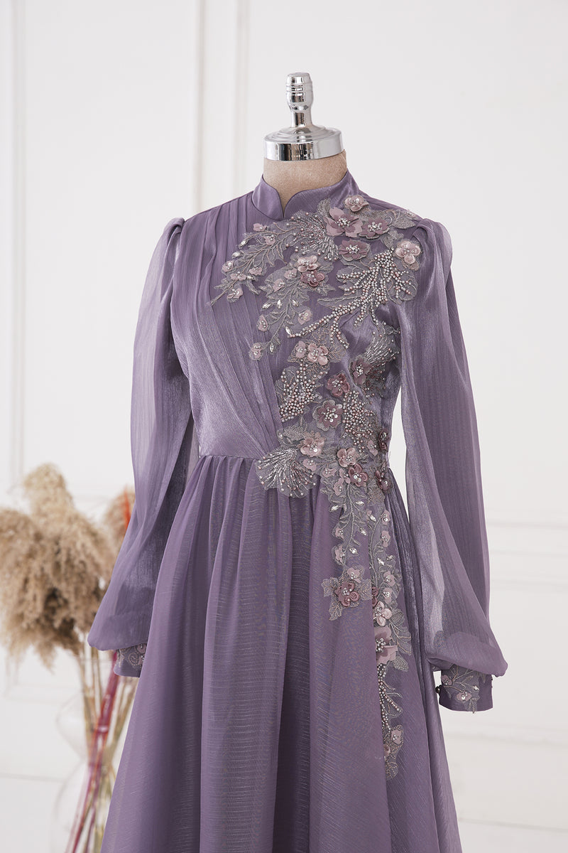 Light purple hot sale chiffon dress