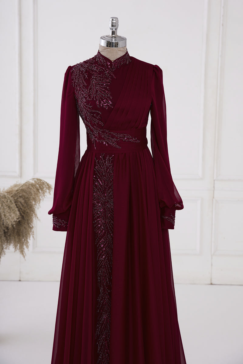 Georgette Dress Fabric - Claret Red